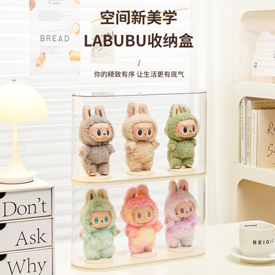 GOTOlabubu展示盒透明盲盒毛绒娃娃玩偶适用于泡泡玛特拉布布收纳