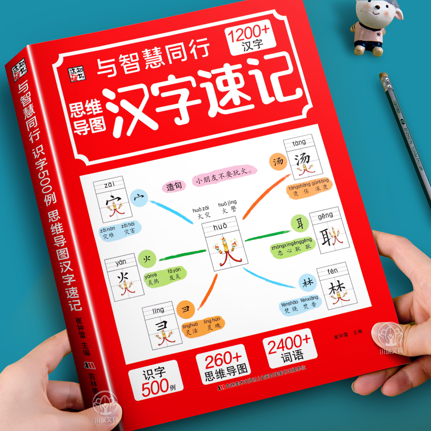 thumbnail for Mind map, Chinese character shorthand, 1200 words, Chinese language understanding for primary school students, radical structure, word formation, sentence construction, image literacy book, preschool enlightenment, children's literacy textbook, standardized writing, new character preview exercise book