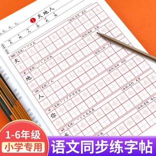 小学生专用语文同步练字帖人教版一二三四五六年级下册硬笔临摹描红写字本语文拼音生字组词控笔训练硬钢笔书法练字本行楷每日一练