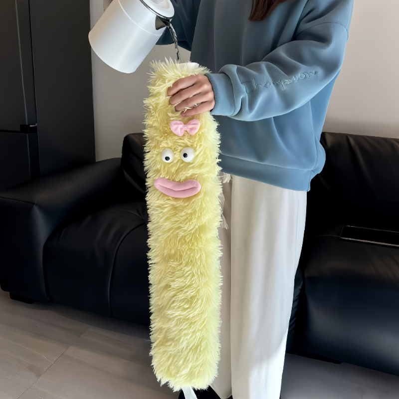 丑萌小怪兽长条热水袋毛绒橡胶