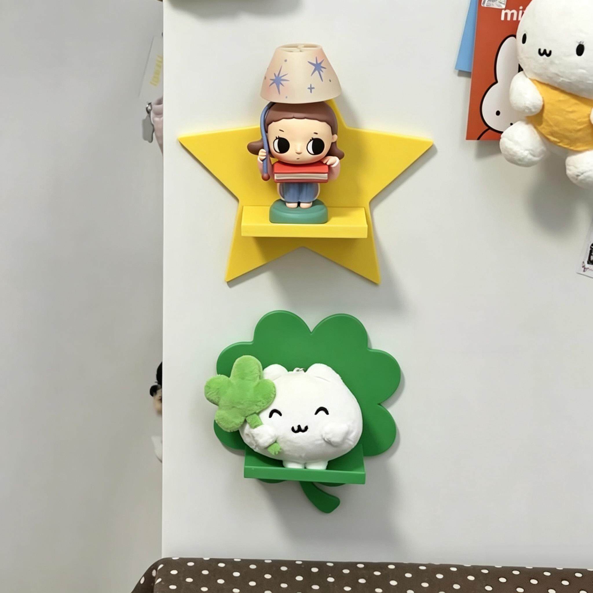 星星磁吸置物架高颜值3D打印谷美公仔展示架卡通洞洞板挂架装饰品