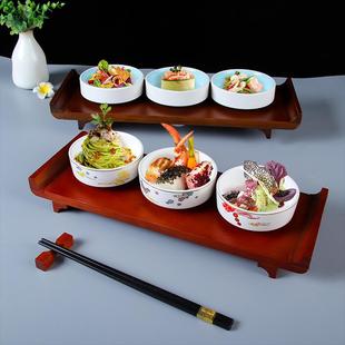 冷盘明档展示 新中式 主题餐厅饭店用创意三拼小吃凉菜摆台餐具套装