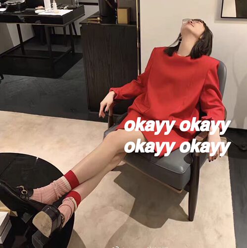 同款正确版螺纹拼色针织mona女袜