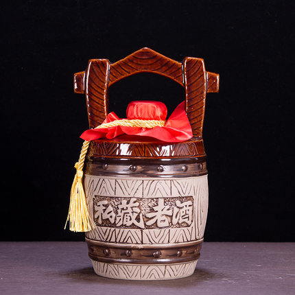 创意3斤5斤陶瓷酒坛土陶酒罐家用手提水桶酒坛子异形酒瓶密封酒罐