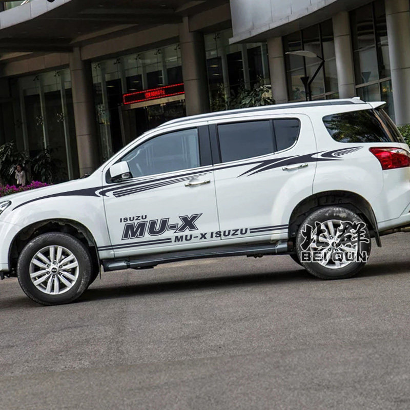 适用于五十铃mu-x车贴拉花专用彩条改装牧游侠车身贴纸腰线越野车