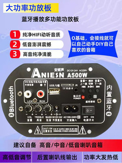 低音炮功放板大功率蓝牙音响主板12v24v220v通用改装低音炮功放板