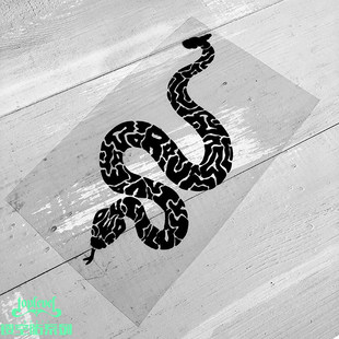 TLP镂空车贴 蛇皮花纹冷血动物图腾纹身无痕防水遮痕贴摩托车墙贴