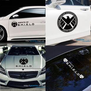 漫威车贴 神盾局特工汽车贴纸 复仇者联盟个性创意遮盖划痕刮痕贴