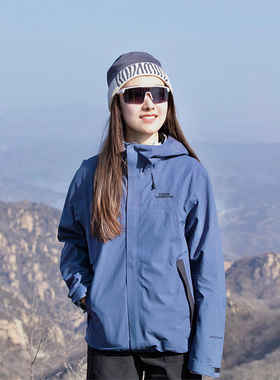 LDAB深空蓝冲锋衣外套女2025春季新款户外三合一防风登山情侣夹克