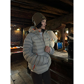 美式 临典灰色排骨羽绒服女2025冬季 新款 轻薄保暖冲锋衣内胆外套男