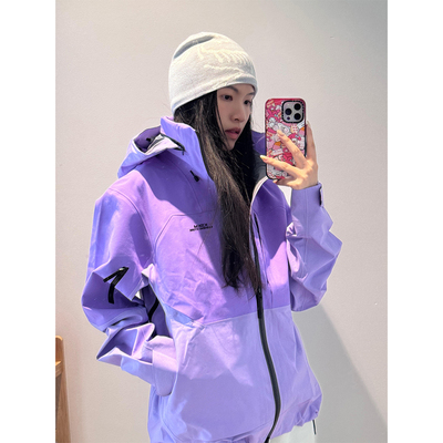 临典紫色冲锋衣外套女2026春季