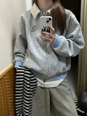 灰色毛呢外套LDAB小香风