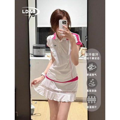 绝美白色羽毛球服速干套装女新款