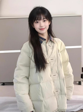 LDAB白色羽绒棉服女2025新款冬季加厚高级设计感新中式小个子棉衣