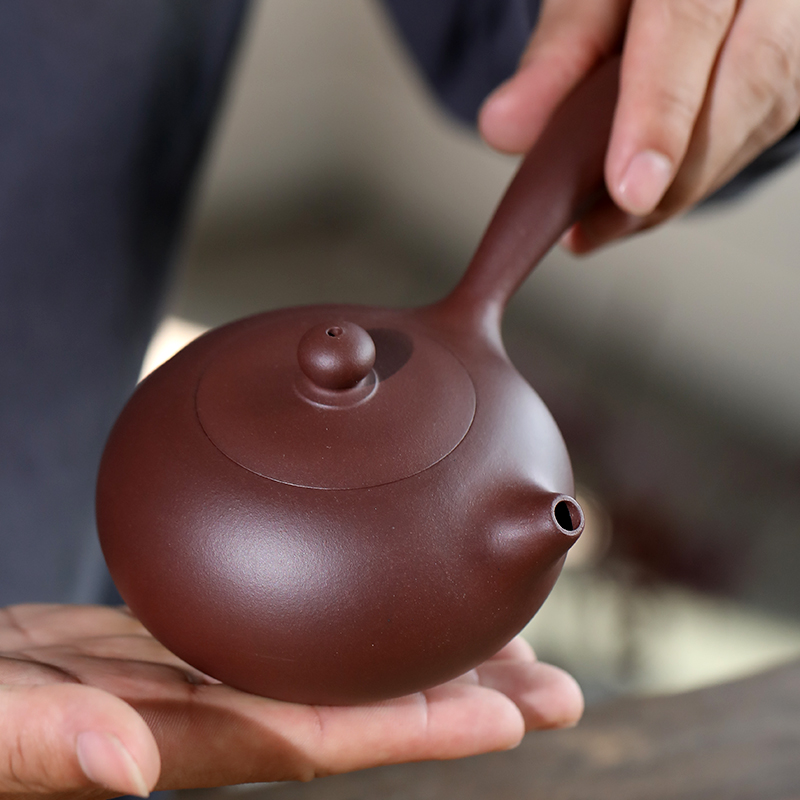 紫砂纯手工名家正宗功夫茶具泡茶壶侧把日式横把唐羽壶西施壶茶壶