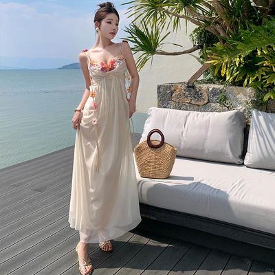吊带连衣长裙2025夏季新款高级感法式气质绝美海边度假仙女纱裙子