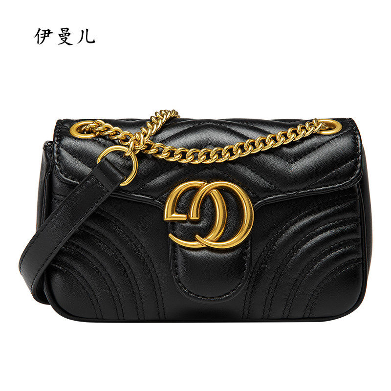 伊曼儿香港潮牌小香风菱格链条包女2020春季新款小方包单肩斜挎包