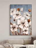 饰画玄关餐厅肌理画 简约花卉抽象画客厅背景装 HYX.手绘油画 花