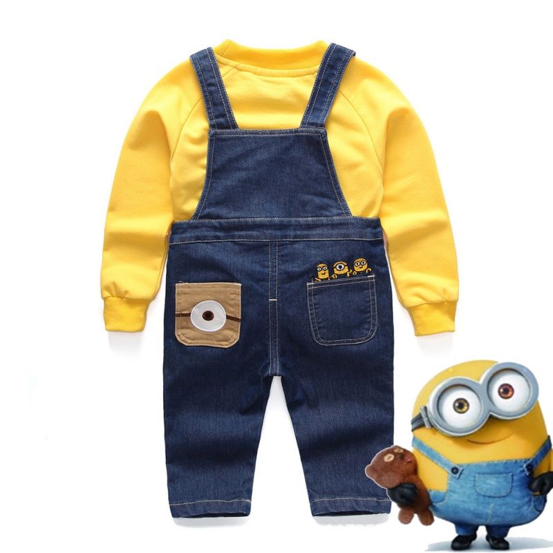 儿童小黄人衣服套装万圣节儿童服装春秋款纯棉男女童牛仔裤演出服|ruв категории Детская одежда, детский костюм - от Buy2taobao.com для оказания профессиональной услуги покупки агента Taobao