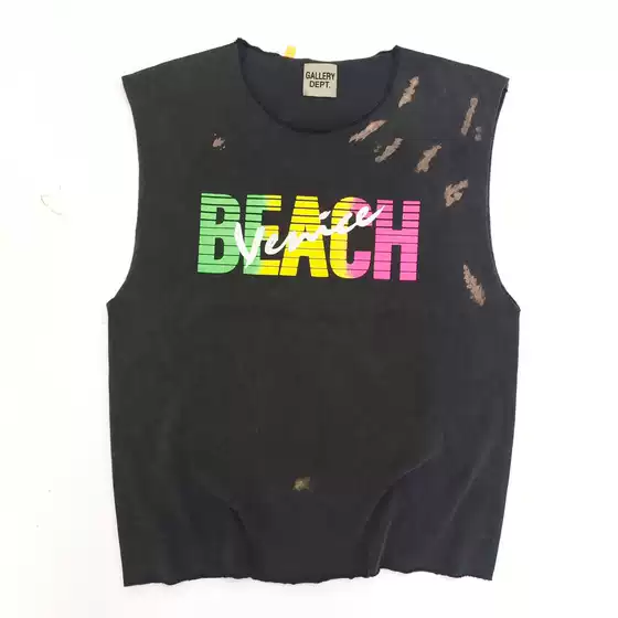 Gallery Dept Beach Splash-Ink Distressed Washed Sleeveless Tank Top T-Shirt