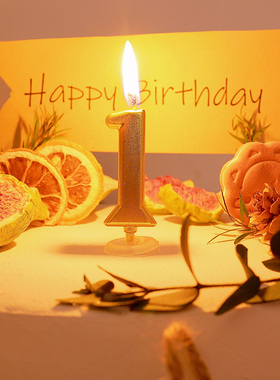 金色数字蜡烛过生日蛋糕装饰周岁小蜡烛派对儿童卡通甜品台装扮