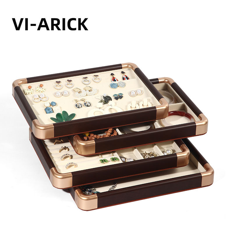 VI-ARICK黑胡桃木纹色首饰盘复古戒指耳钉展示盘首饰放置盘收纳盘