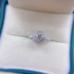 18K金30分钻石戒指镶嵌定制AU750戒托空托钻戒改款围镶指环定做MV