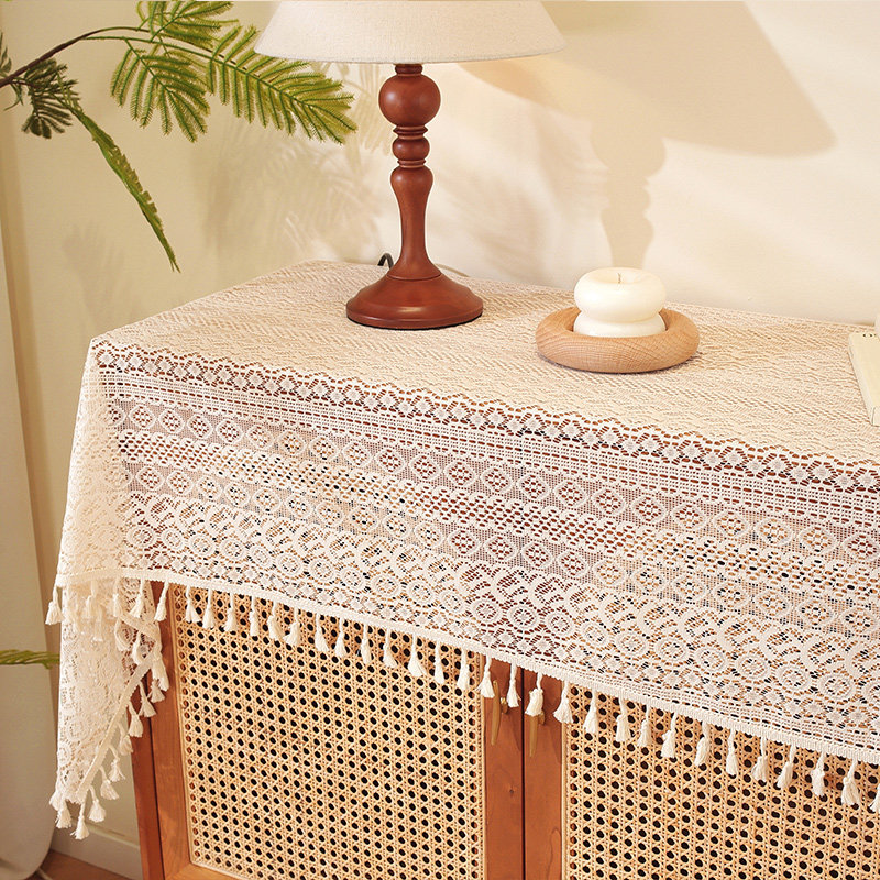 氛围感蕾丝桌布防尘盖巾电视柜玄关鞋柜通用法式浪漫复古镂空盖布,居家布艺,桌布,淘宝优惠券,粉丝福利购,淘宝优惠卷