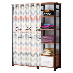 衣柜遮挡帘子衣帽间窗帘拉帘遮丑衣橱无门简易衣柜挡尘帘布免打孔