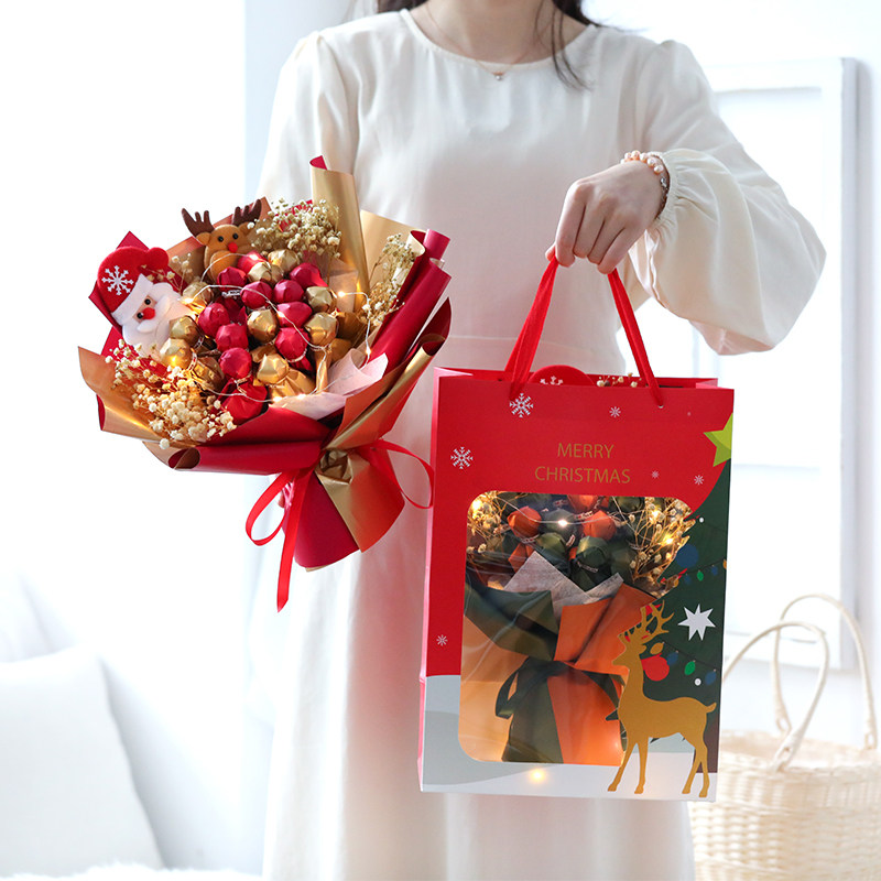 圣诞节礼物卡通玩偶棒棒糖花束成品小糖果平安夜送女友闺蜜儿童