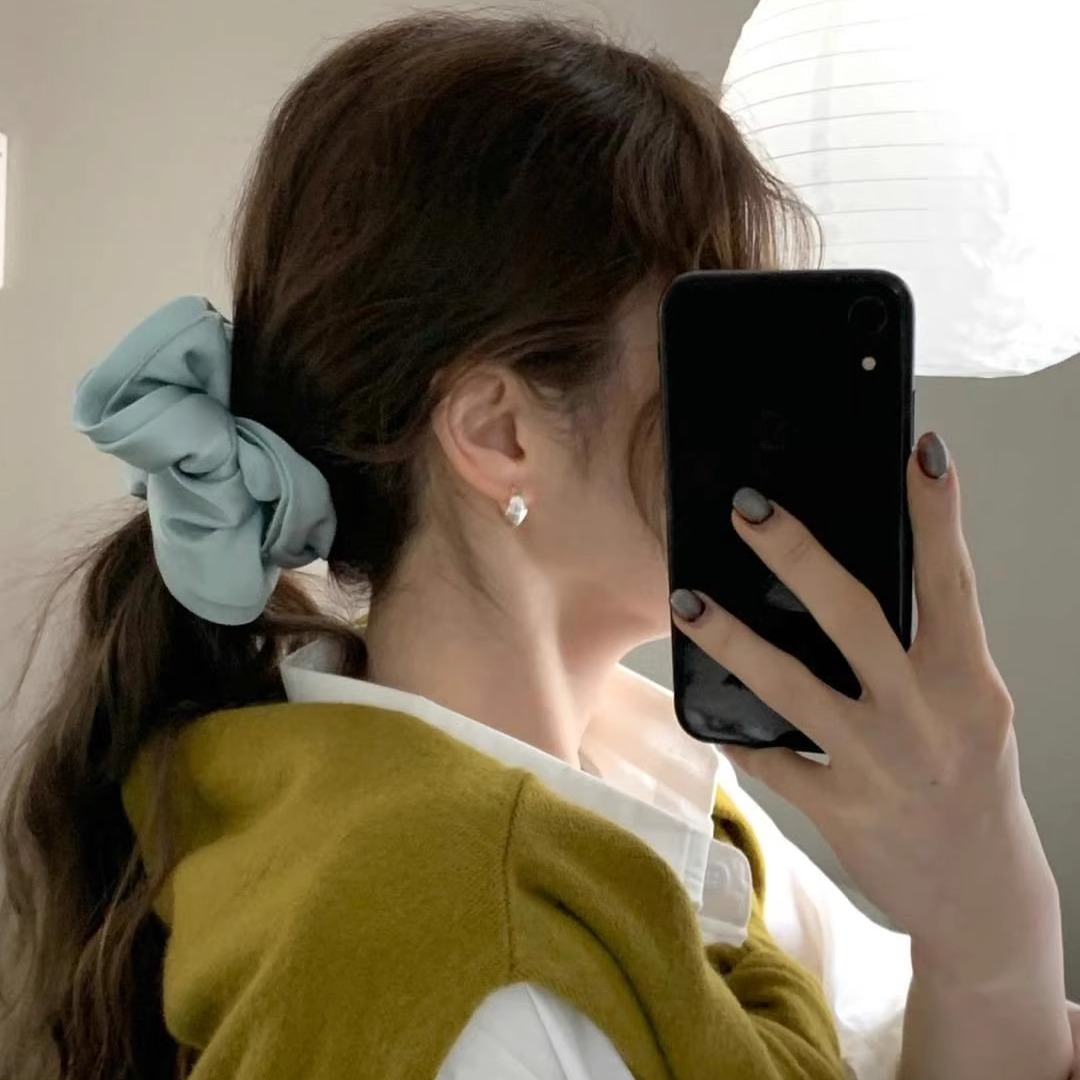 earlobe高级感花苞缎面大肠发圈质感ins风气质发绳韩国东大门代购