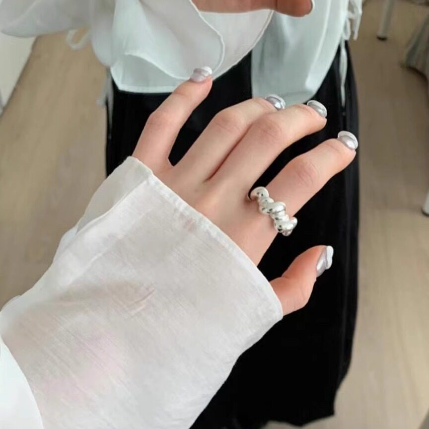 东大门代购earlobe 螺旋缠绕麻花开口戒ins韩女戒指冷淡风不规则