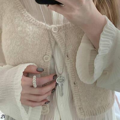 earlobe韩国进口 夏洛克钥匙 复古长款毛衣链门派钥匙长款项链