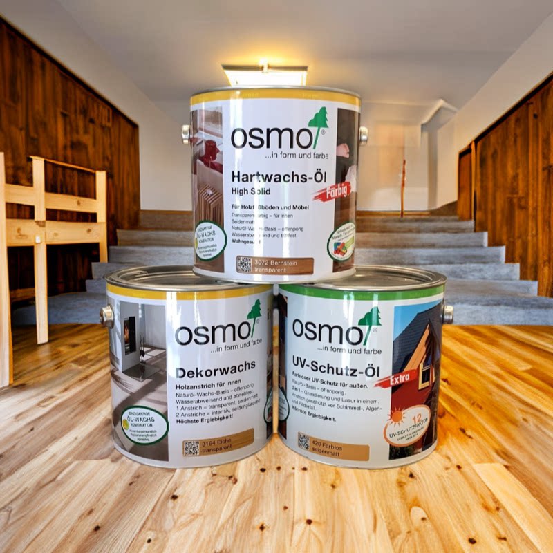德国原装进口osmo欧诗木木蜡油哑光室内户外耐候清洁保养油3032