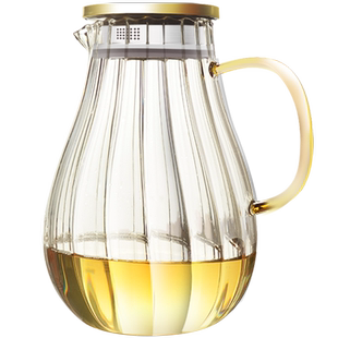 冷水壶凉水壶家用玻璃扎壶套装水果耐高温日式水杯加厚透明大容量