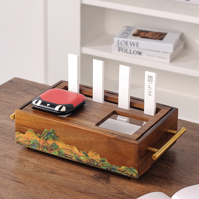 新中式整理集线盒实木