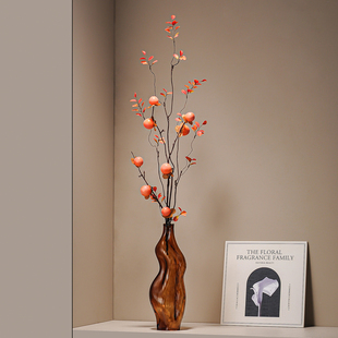 极简侘寂风花瓶客厅插花长款细高摆件客厅玄关电视柜壁龛乔迁装饰