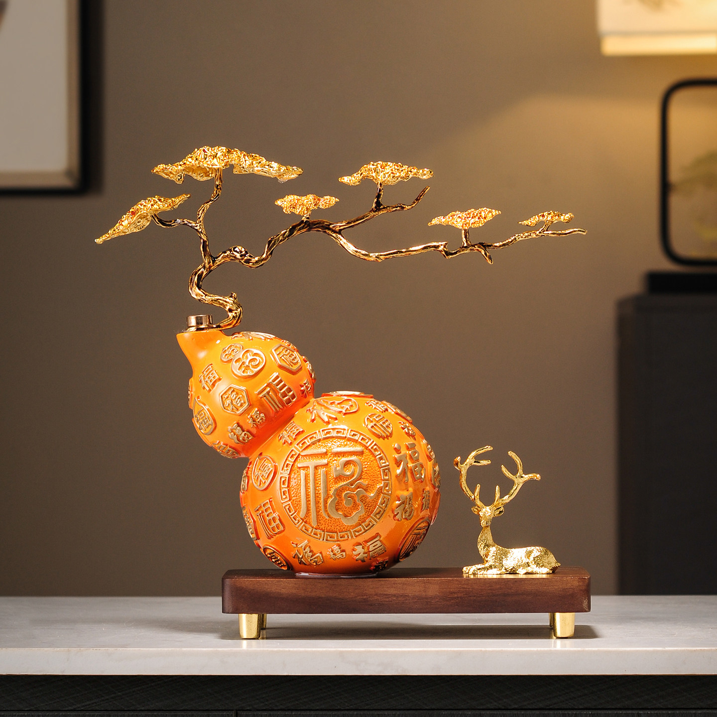 招财百福葫芦摆件高档酒柜装饰品家居客厅玄关办公室乔迁新居礼物,家居饰品,装饰摆件,淘宝优惠券,粉丝福利购,淘宝优惠卷