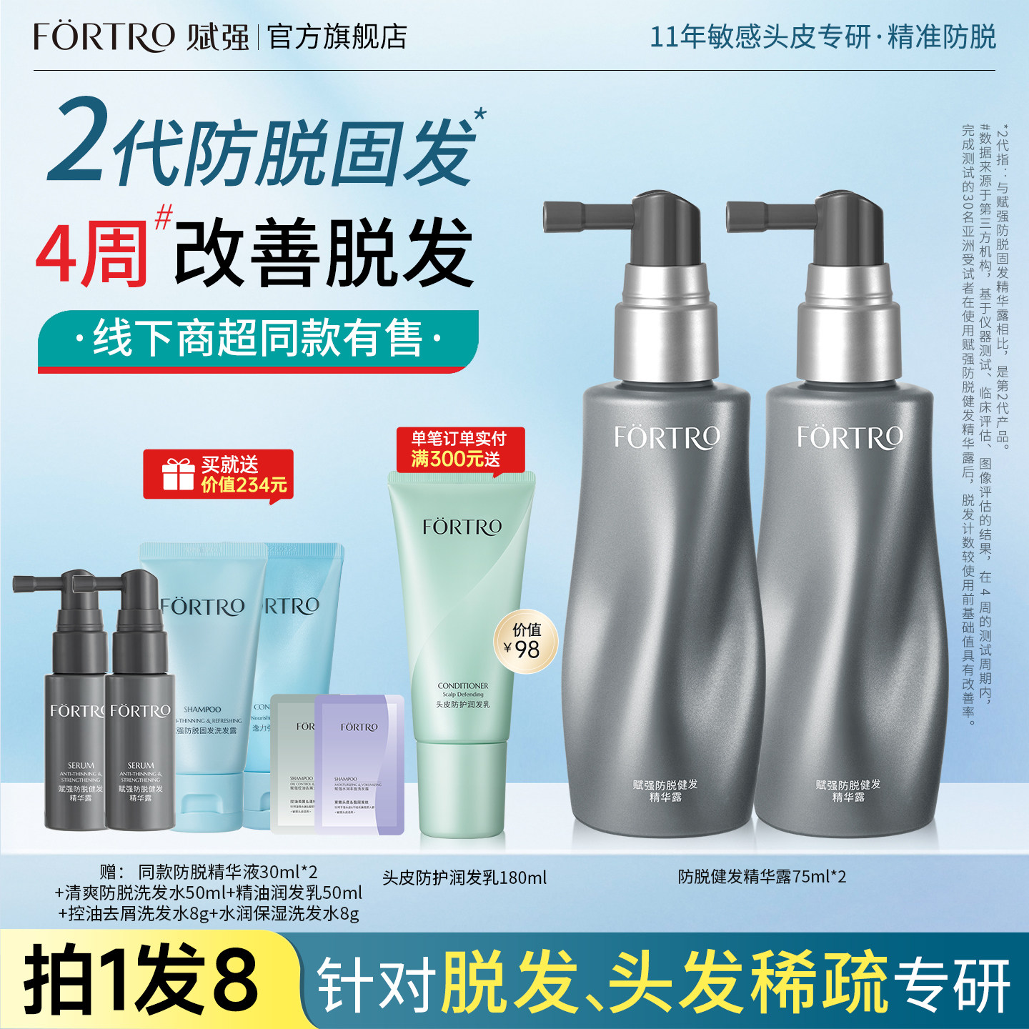 海德老师推荐Fortro赋强防脱精华液固发强韧发根头皮护理营养液