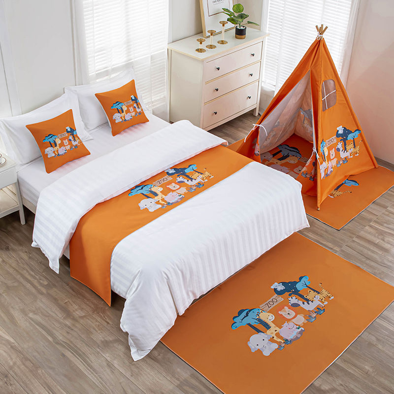 卡通森林乐园宾馆酒店床尾巾床旗床盖床尾垫装饰条儿童亲子房搭巾,床上用品,床盖,淘宝优惠券,粉丝福利购,淘宝优惠卷