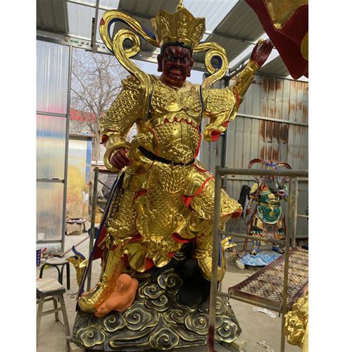 四大天王佛像摆件定制户外铸铜彩绘佛像厂家四大金刚树脂神像雕塑