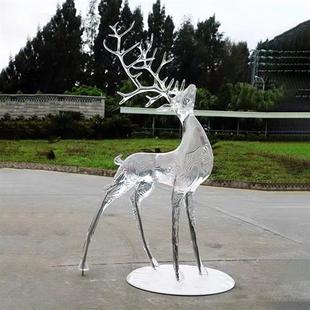 厂家直供透明树脂景观鹿雕塑公园绿地商业街美陈摆件雕塑装 饰小品