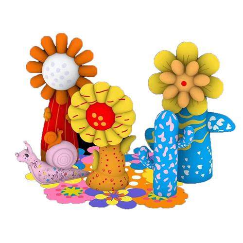 大型商场户外美陈充气发光花朵气模布朗熊卡通怪兽奇异模型定制