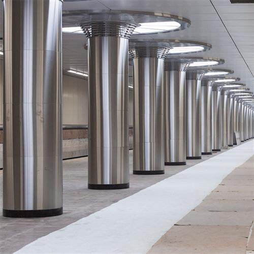 直供玻璃钢酒店大堂罗马柱商场会所机场不锈钢圆型柱子装饰工程