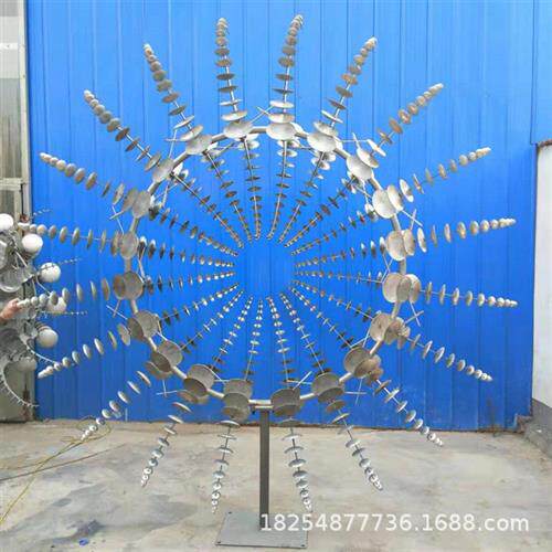 大型风动不锈钢雕塑灯户外艺术广场园林景观不锈钢风动装置风车