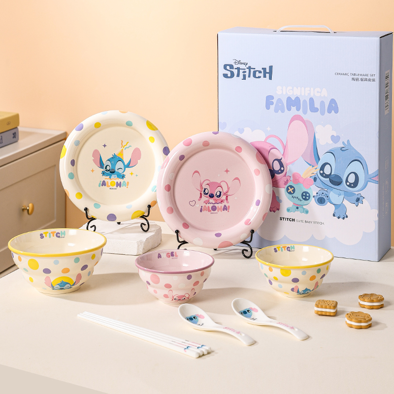 耐高温陶瓷史迪仔餐具套装礼盒装