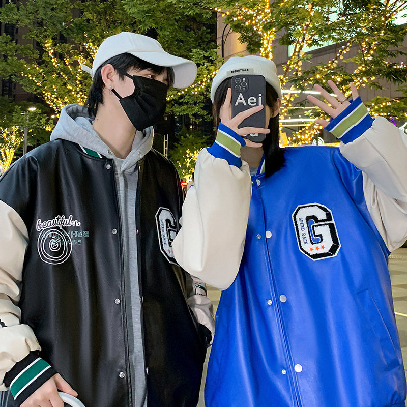 2023年春秋季新款情侣装夹克外套男克莱因蓝roora棒球服百搭潮流