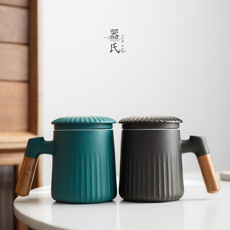 器氏 陶瓷泡茶杯茶水分离过滤水杯家用防烫个人专用办公杯子定制