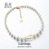 2025年新款 CD字母珍珠项链网红高级感choker锁骨链轻奢颈链女 爆款