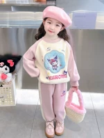 Осенний демисезонный комплект для девочек, утепленная толстовка для раннего возраста